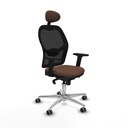 Office Chair with Headrest Jorquera Piqueras y Crespo 2D086G1 Black Dark brown