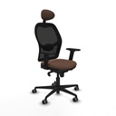 Silla de Oficina con Cabecero Jorquera Piqueras y Crespo 2D036G1 Negro Marrón oscuro