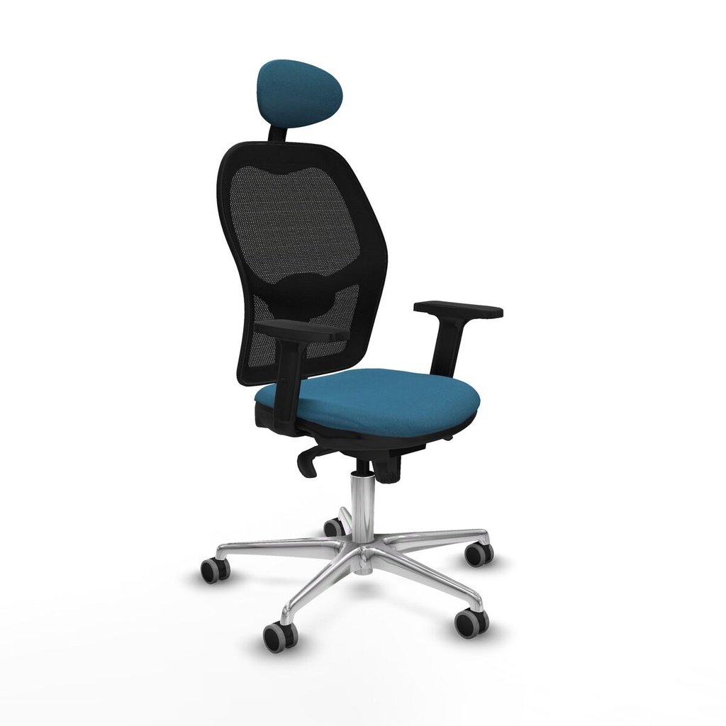 Office Chair with Headrest Jorquera Piqueras y Crespo 2D086G1 Black Petroleum green