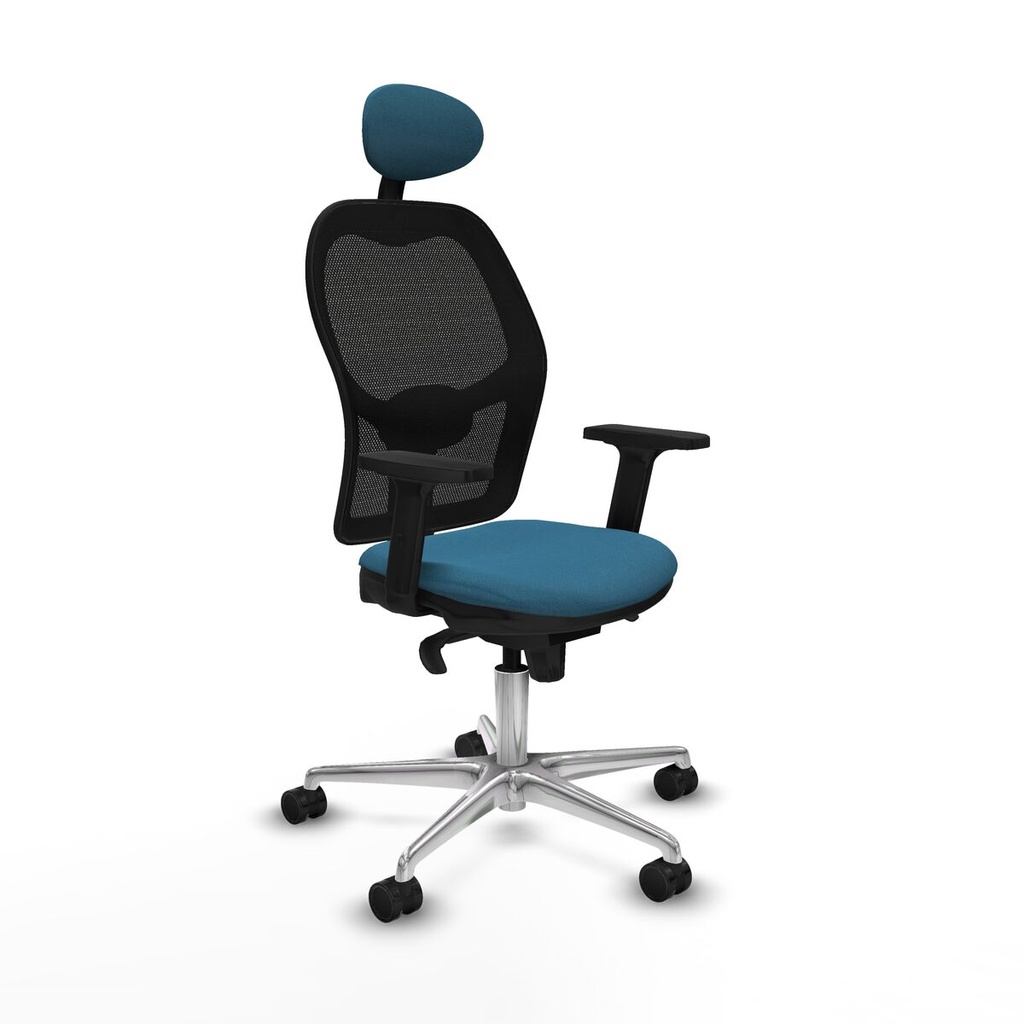 Office Chair with Headrest Jorquera Piqueras y Crespo 2D086N1 Black Petroleum green