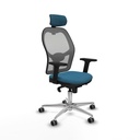 Office Chair with Headrest Jorquera Piqueras y Crespo 2D086G2 Grey Petroleum green