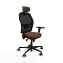 Silla de Oficina con Cabecero Jorquera Piqueras y Crespo 3D036G2 Negro Marrón oscuro