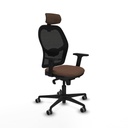 Silla de Oficina con Cabecero Jorquera Piqueras y Crespo 2D036G2 Negro Marrón oscuro