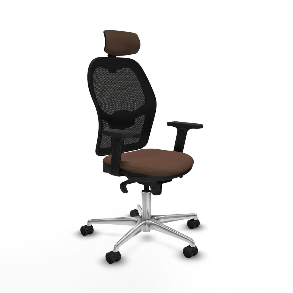 Office Chair with Headrest Jorquera Piqueras y Crespo 2D086N2 Black Dark brown