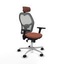 Silla de Oficina con Cabecero Jorquera Piqueras y Crespo 3D086N2 Marrón Gris