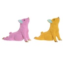 Decorative Figure Home ESPRIT Yellow Green Pink Golden Pig 30,5 X 15 X 25 CM (2 Units)