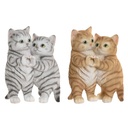 Decorative Figure Home ESPRIT Brown Grey Cats 13,5 X 9 X 18 CM (2 Units)