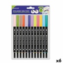 Set of Felt Tip Pens Bismark LETTERING Multicolour 12 Pieces (6 Units)