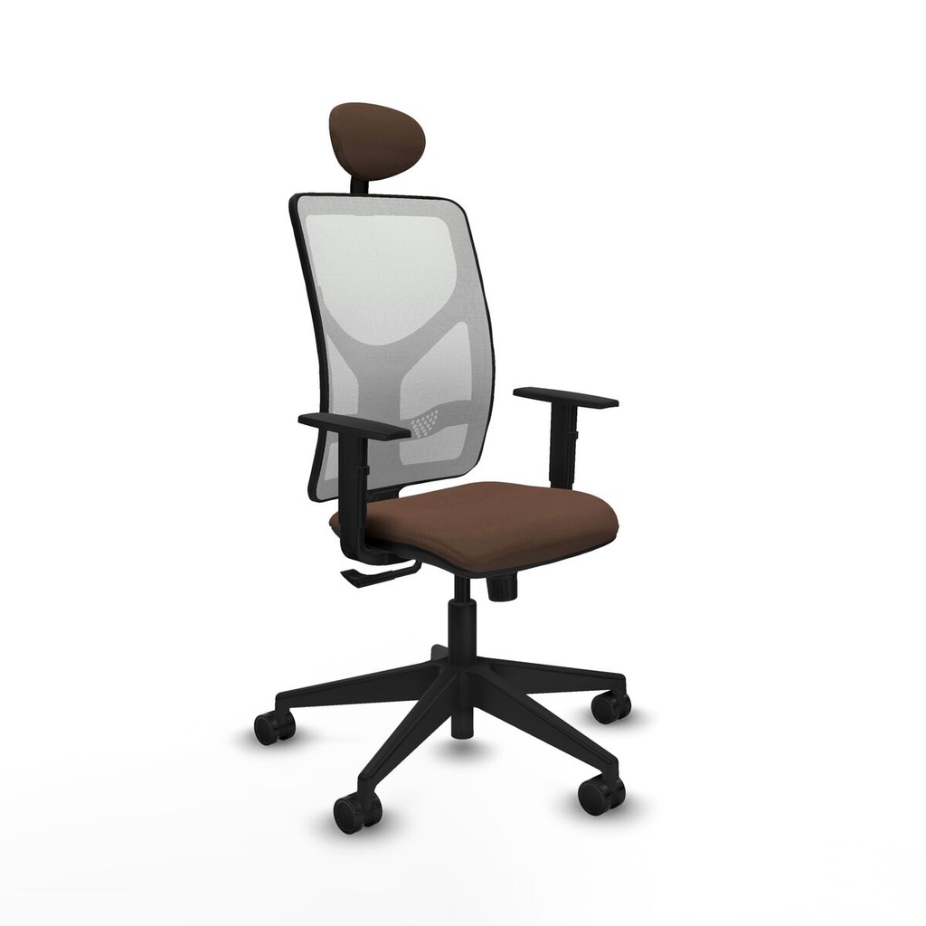 Office Chair with Headrest Motilla Piqueras y Crespo 1D066N1 White Dark brown