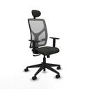 Silla de Oficina con Cabecero Motilla Piqueras y Crespo 1D066N1 Negro