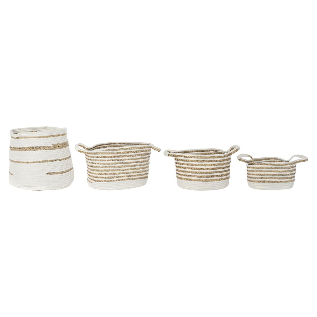 Basket set DKD Home Decor Seagrass Boho 36 x 36 x 34 cm