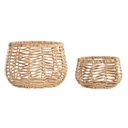 Juego de Cestas DKD Home Decor Natural Fibra natural Boho 48 x 48 x 33 cm 2 Piezas