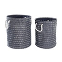 Basket set DKD Home Decor White Navy Blue 39 x 31 x 31 cm 2 Pieces