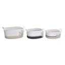 Juego de Cestas DKD Home Decor Blanco Gris Crema 60 x 31 x 25 cm (3 Piezas)