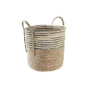 Basket DKD Home Decor Grey Natural Fibre (2 Units) (1 Unit)