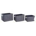 Juego de Cestas DKD Home Decor Blanco Azul marino 38 x 28 x 25 cm 3 Piezas (3 Unidades)