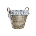 Cesta Decorativa DKD Home Decor Azul Blanco Mimbre 44 x 44 x 42 cm