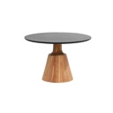 Mesa de Comedor Home ESPRIT Negro Natural Mármol Madera de acacia 115 x 115 x 76 cm