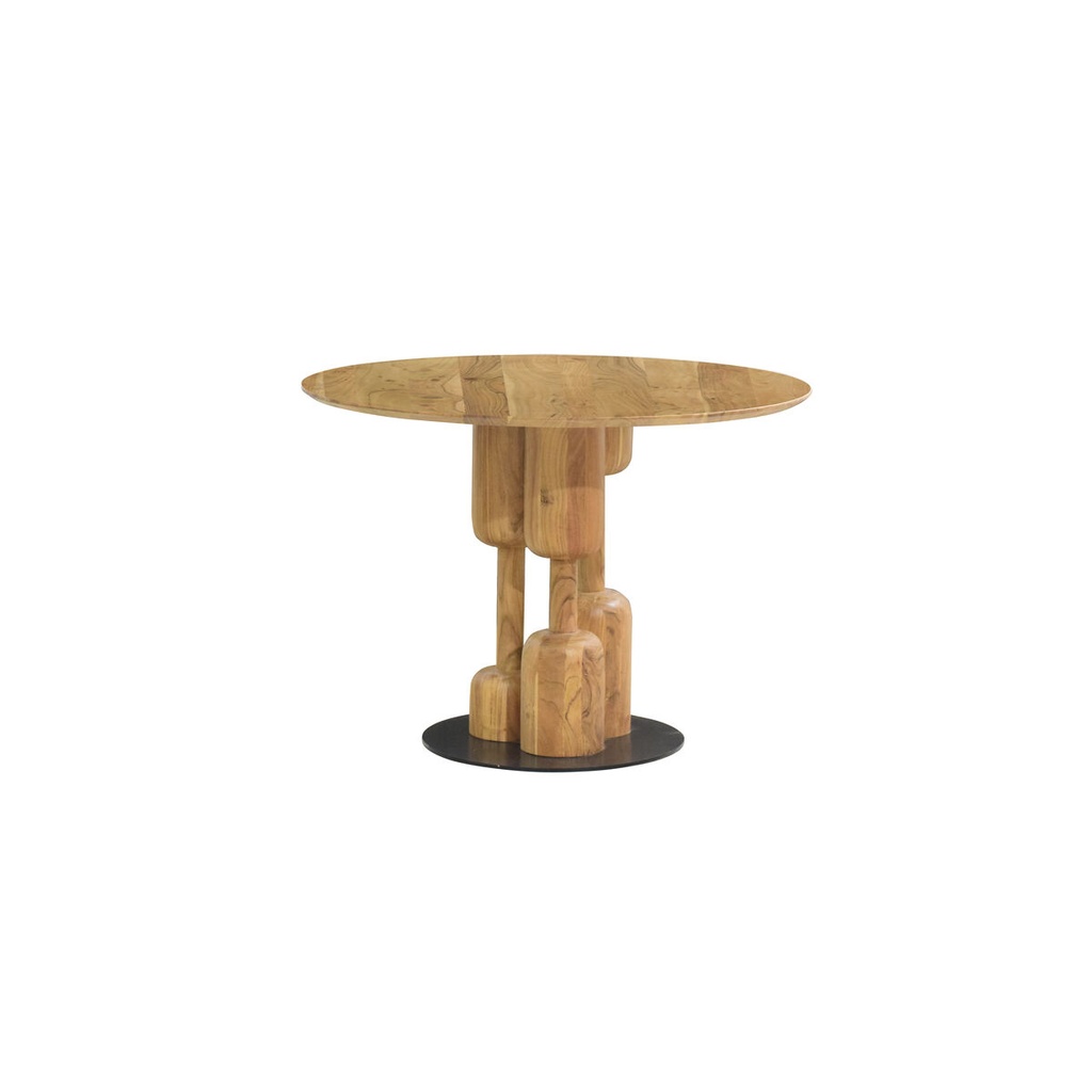 Mesa de Comedor Home ESPRIT Metal Acacia 106 x 106 x 76 cm