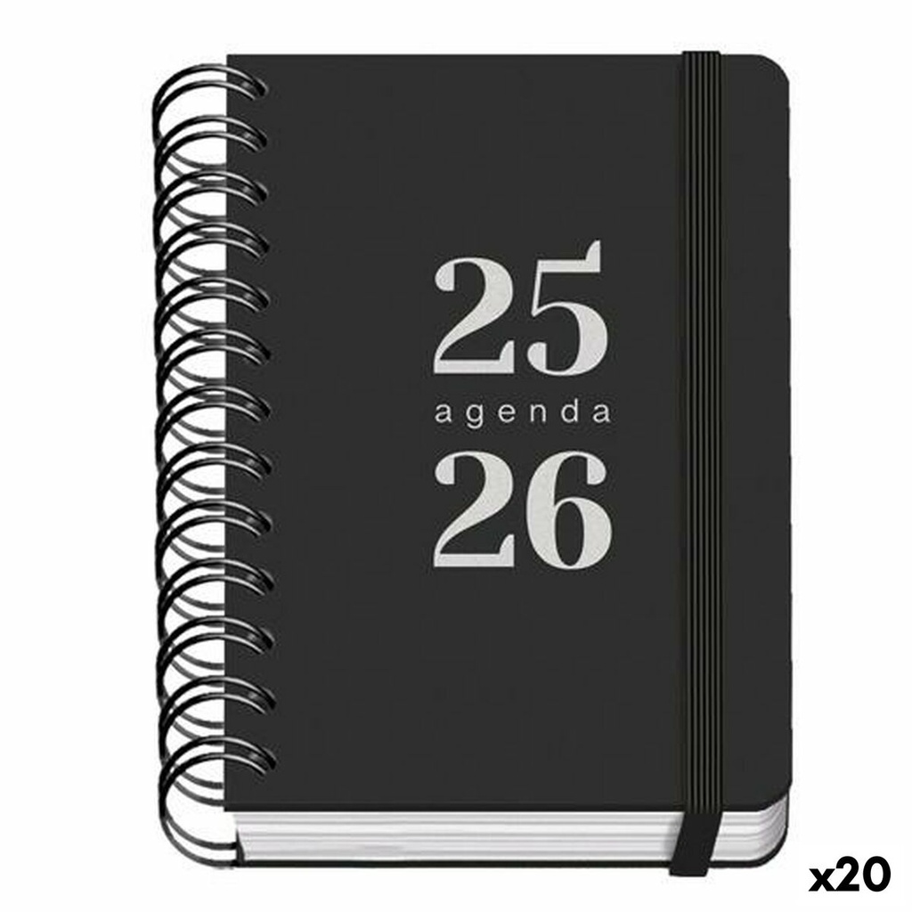Agenda DOHE GRAMMAR Negro A6 120 x 170 mm 2025-2026 (20 Unidades)