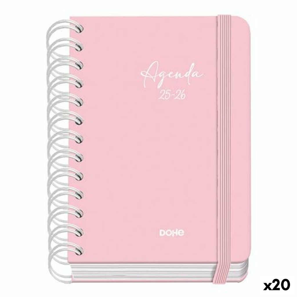 Diary DOHE SERENITY WIRE´O Pink A6 120 x 170 mm 2025-2026 (20 Units)