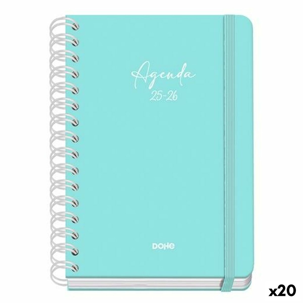 Diary DOHE SERENITY WIRE´O Green A5 150 x 210 mm 2025-2026 (20 Units)