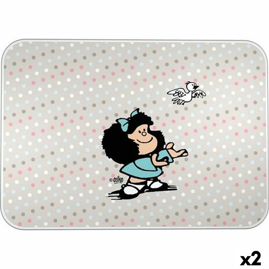 Protective mat Mafalda BIRD Multicolour PVC 47 x 33 cm Tablecloth (2 Units)