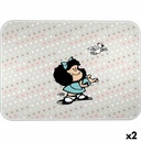 Alfombrilla protectora Mafalda BIRD Multicolor PVC 47 x 33 cm Sobremesa (2 Unidades)