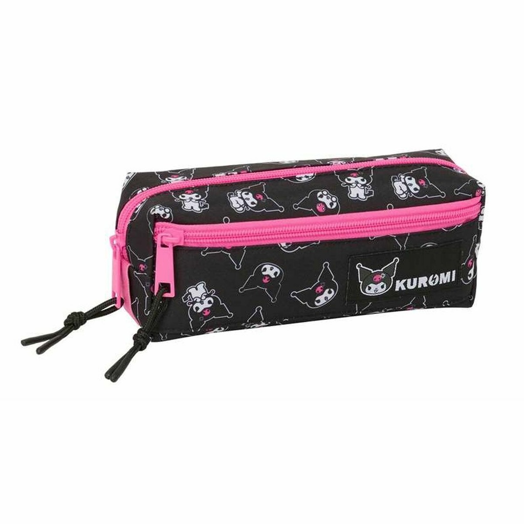 Portatodo Triple Kuromi Negro Fucsia 22 x 8,5 x 6 cm