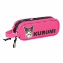 Portatodo Doble Kuromi Negro Fucsia 21 x 8 x 6 cm