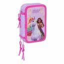 Plumier Triple Unicorn Academy Lila 12,5 x 19,5 x 5,5 cm 37 Piezas