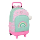 Mochila Escolar con Ruedas Glow Lab Amazing Verde Rosa 33 x 45 x 22 cm