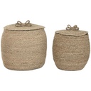 Juego de Cestas Home ESPRIT Natural Hierba marina (2 Piezas)