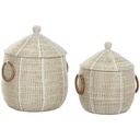 Juego de Cestas Home ESPRIT Blanco Natural Hierba marina (2 Piezas)