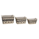 Basket set DKD Home Decor Grey Natural Natural Fibre 38 x 26 x 24 cm 3 Pieces
