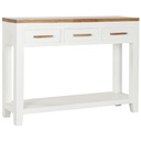 Mesa auxiliar DKD Home Decor Blanco Marrón Acacia Madera de mango 110 x 30 x 80 cm