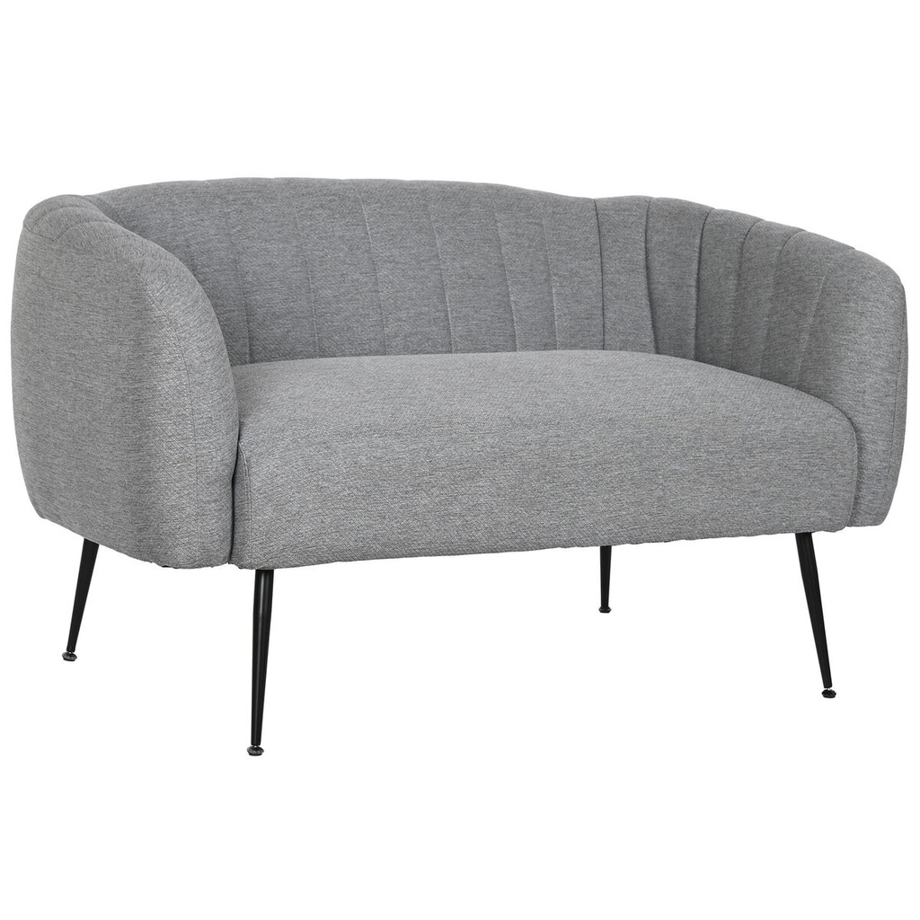 Sofá DKD Home Decor Negro Gris Espuma Madera Metal Terciopelo Scandi 129 x 75 x 73 cm