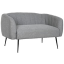 Sofá DKD Home Decor Negro Gris Espuma Madera Metal Terciopelo Scandi 129 x 75 x 73 cm