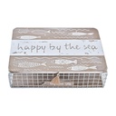 Decorative box DKD Home Decor White Brown Wood Metal Spirals Mediterranean