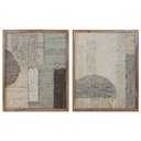Cuadro Home ESPRIT Beige Gris Abstracto Urbano 60 x 3 x 75 cm (2 Unidades)