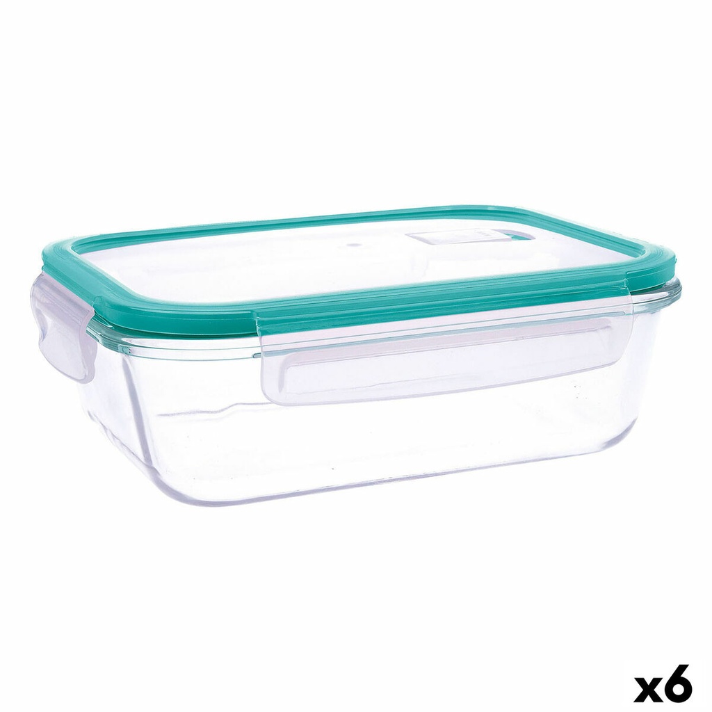 Hermetic Lunch Box Quid Ciclon Turquoise Glass 1,5 L (6 Units)