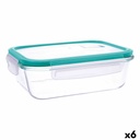 Hermetic Lunch Box Quid Ciclon Turquoise Glass 1,5 L (6 Units)