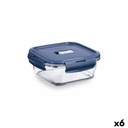 Fiambrera Hermética Luminarc Baltic Azul Vidrio 760 ml (6 Unidades)