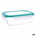 Fiambrera Hermética Quid Ciclon Turquesa Vidrio 640 ml (12 Unidades)