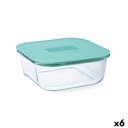 Fiambrera Hermética Luminarc Joy Azul Vidrio 1,1 L (6 Unidades)