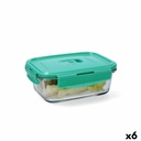 Fiambrera Hermética Luminarc Turquesa Turquesa Vidrio 820 ml (6 Unidades)