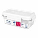 Fiambrera Hermética Milan 1,2 L Blanco Transparente Plástico Rectangular