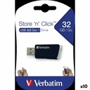 Memoria USB Verbatim STORE´N´CLICK Negro 32 GB (10 Unidades)