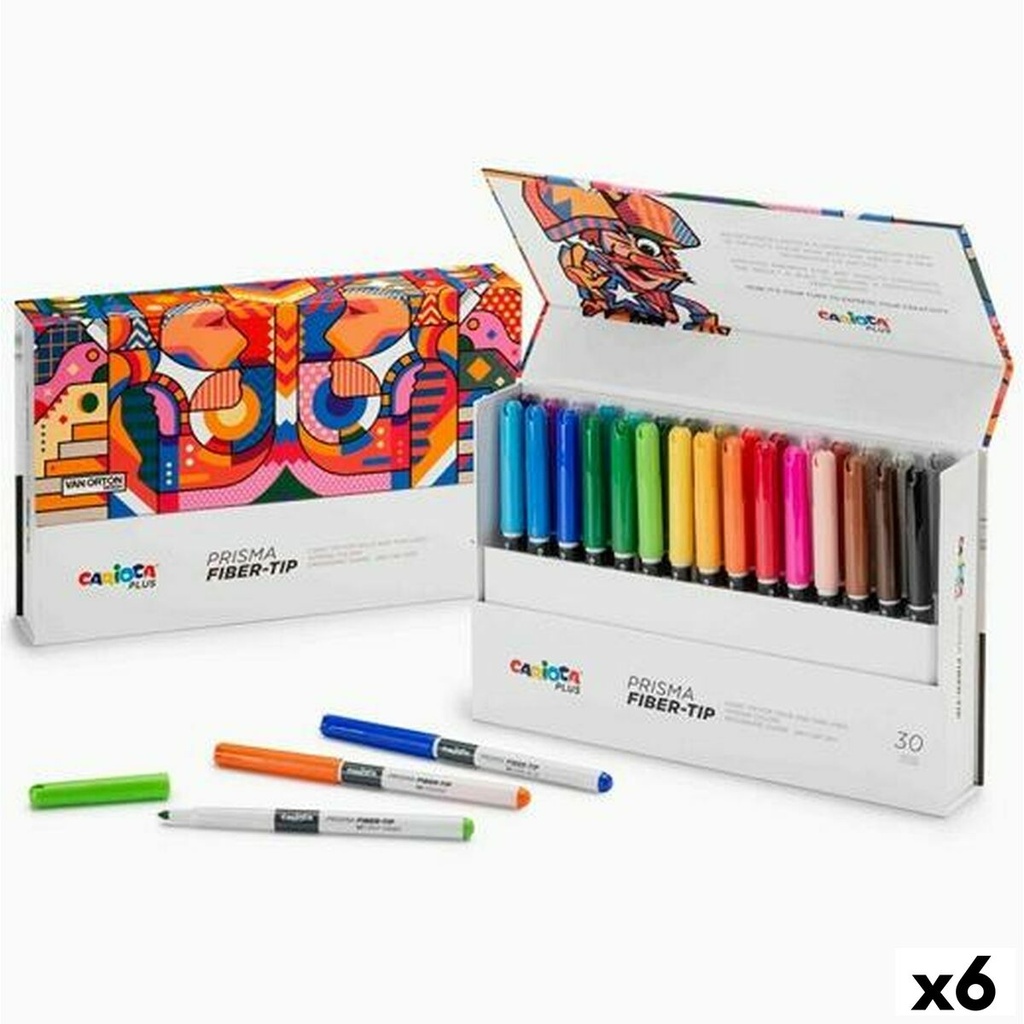 Set of Felt Tip Pens Carioca Prisma Multicolour 30 Pieces (6 Units)