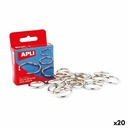 Rings Apli Silver Ø 20 mm Binding (20 Units)